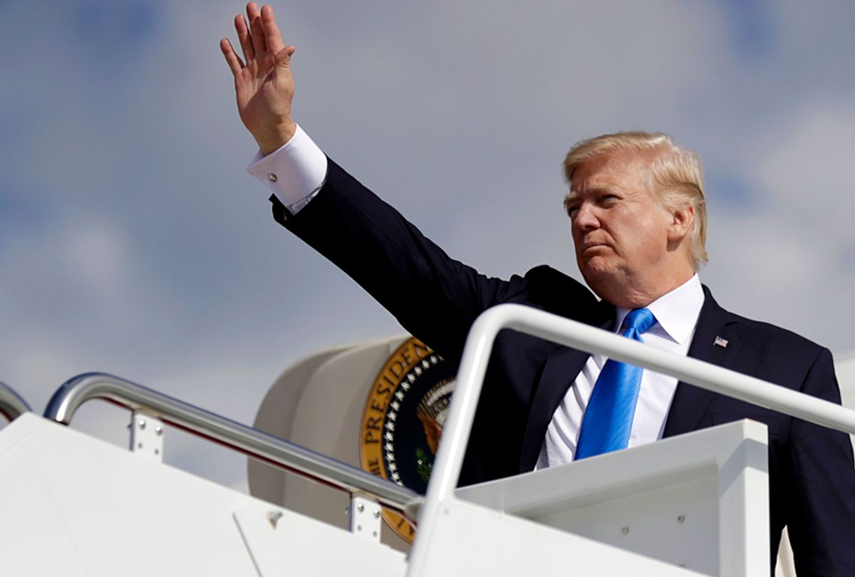 Donald Trump prepares to board Air Force One (AP/Evan Vucci)
