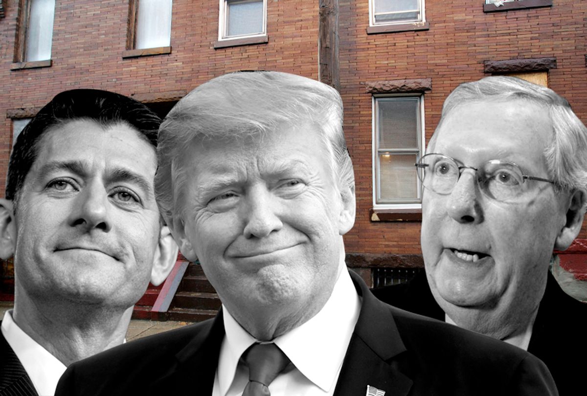 Paul Ryan; Donald Trump; Mitch McConnell (AP/Photo Montage by Salon)