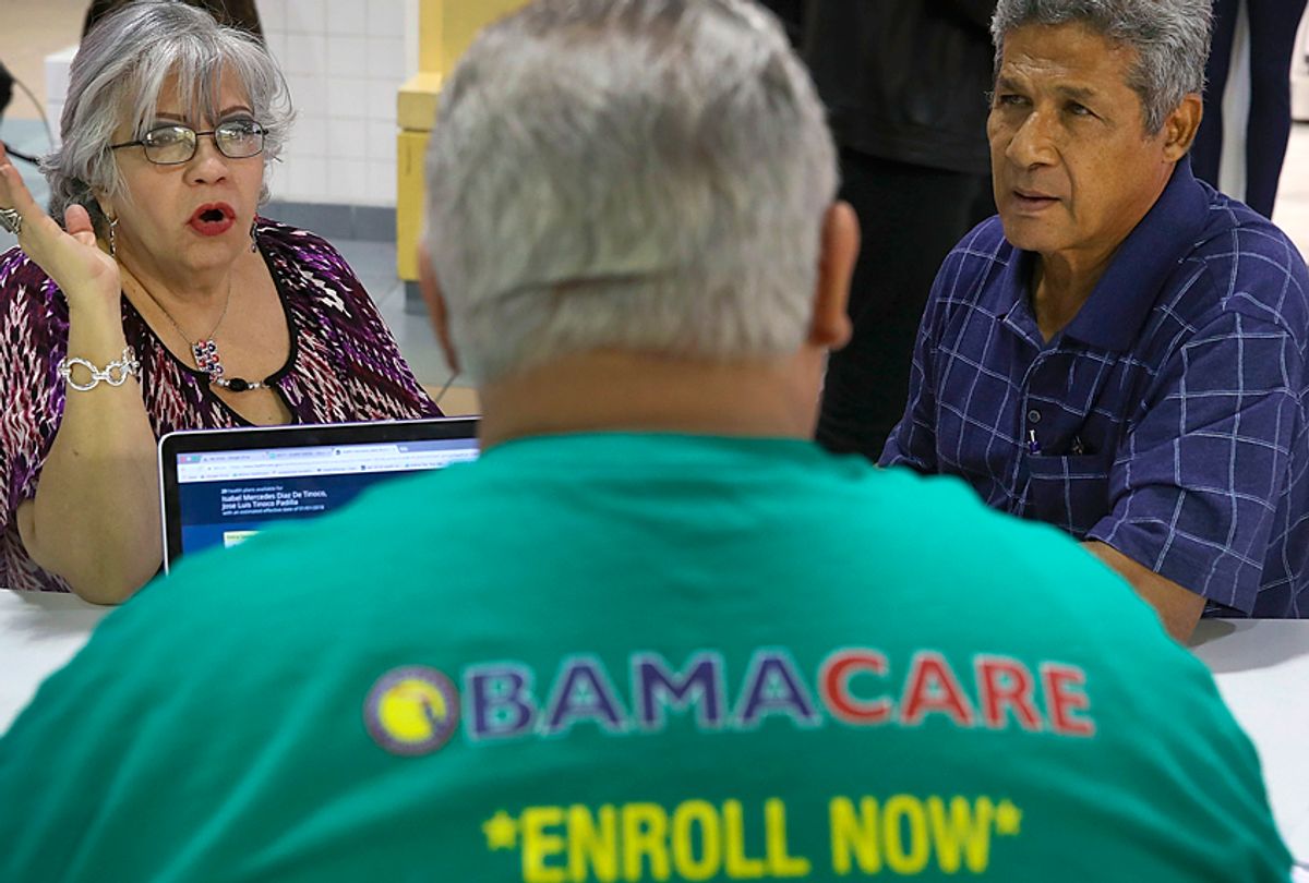 People sign up for insurance under the Affordable Care Act. (Getty/Joe Raedle)