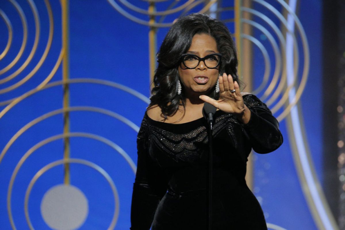 Oprah Winfrey accepts the Cecil B. DeMille Award at the 75th Golden Globe Awards (Paul Drinkwater/NBC)