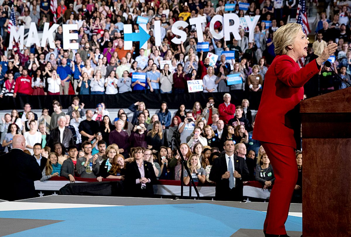Hillary Clinton speaks during a campaign rally in Raleigh, N.C. (AP/Gerry Broome)