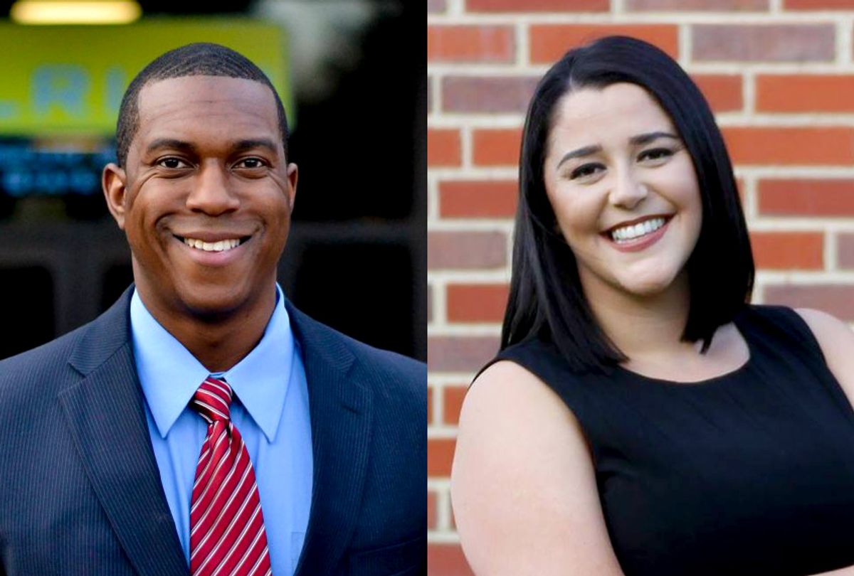 Newly elected Kansas politicians Brandon Johnson and Angela Becker (Ashwin Govindarajan/Maggie Smet)