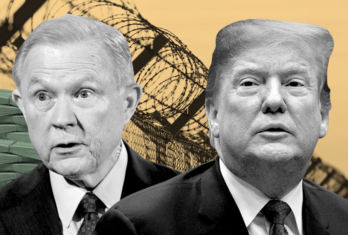 Jeff Sessions: Donald Trump (AP/Getty/Photo Montage by Salon)