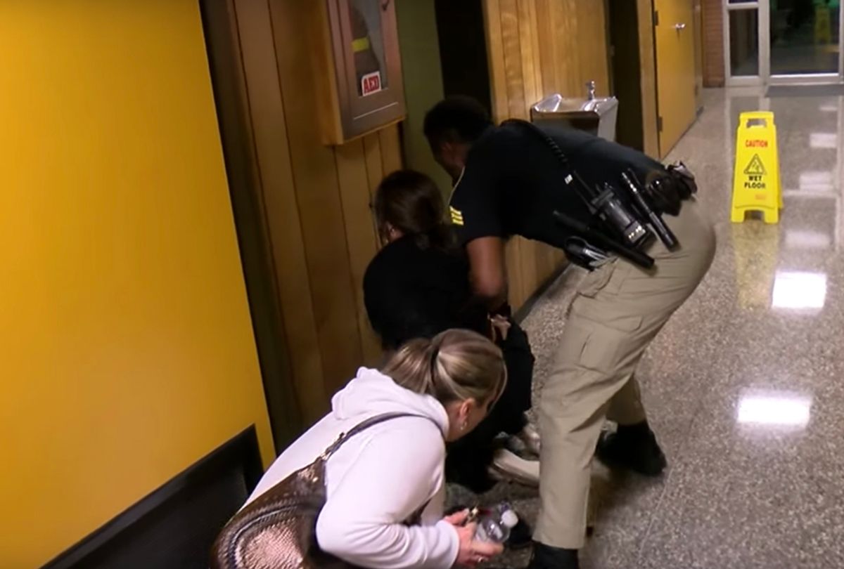 Deyshia Hargrave being arrested. (YouTube)