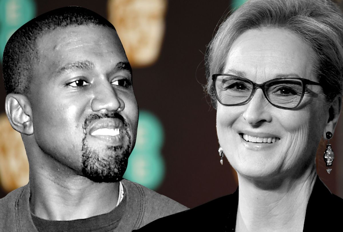 Kanye West; Meryl Streep (AP/Star Max/Getty/Justin Tallis)