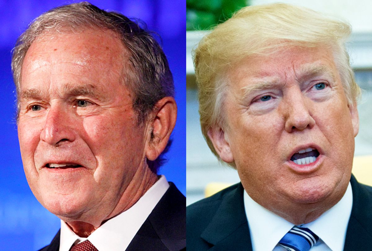 George W. Bush; Donald Trump (AP/Jacquelyn Martin/Evan Vucci)