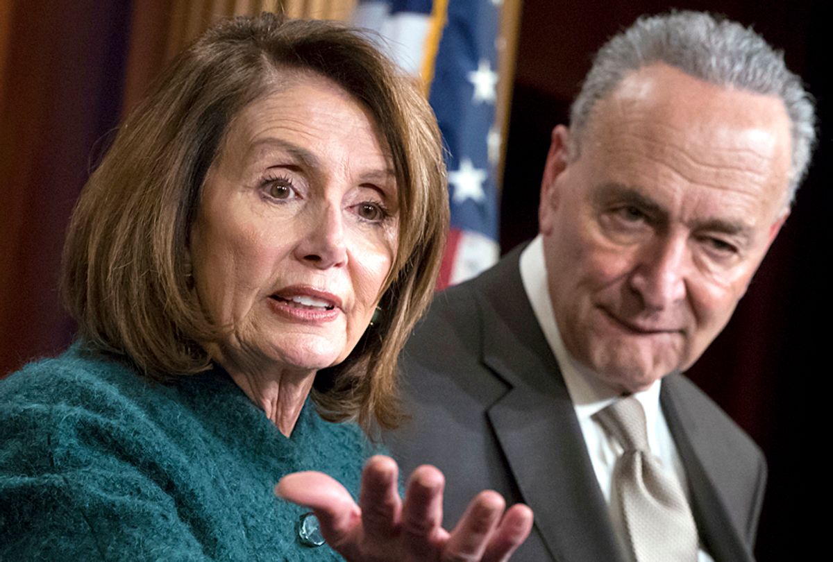 House Minority Leader Nancy Pelosi and Senate Minority Leader Chuck Schumer (AP/J. Scott Applewhite)
