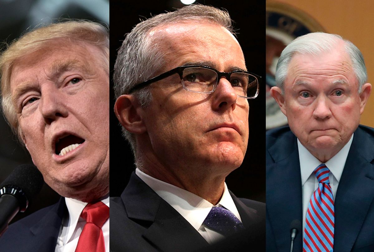 Donald Trump; Andrew McCabe; Jeff Sessions (Getty Images)