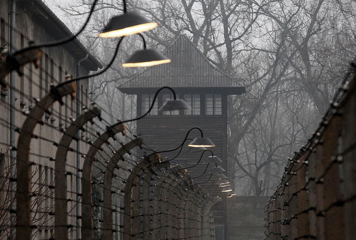 Barbed wire fences are pictured at the former Nazi German concentration and extermination camp Auschwitz. (AP/Czarek Sokolowski)
