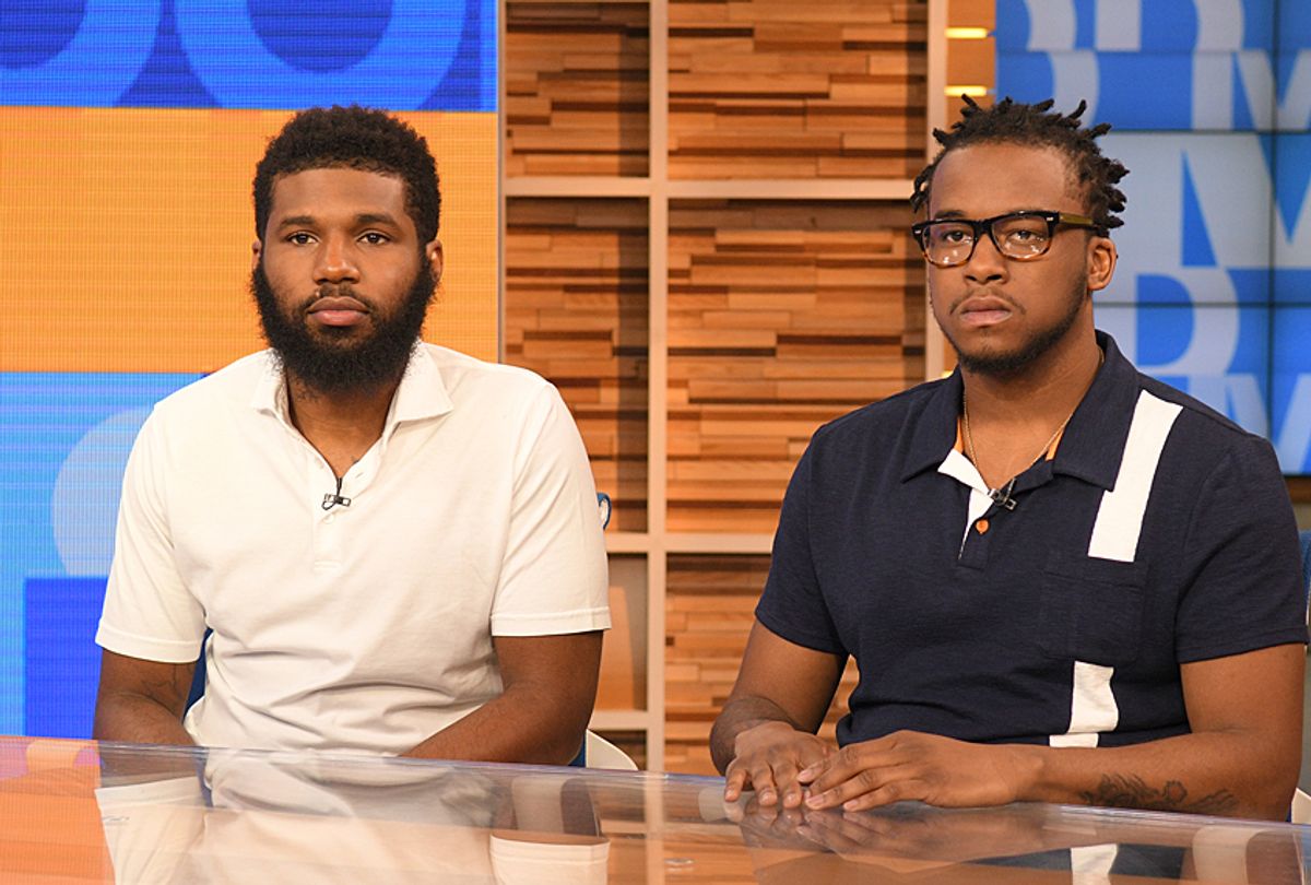 Rashon Nelson and Donte Robinson, the two men arrested at a Starbucks, tell their story on "Good Morning America," April 20, 2018. (ABC/Lorenzo Bevilaqua)