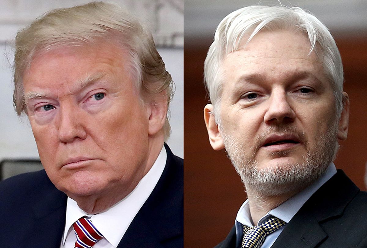 Donald Trump; Julian Assange (Getty/Mark Wilson/Carl Court)