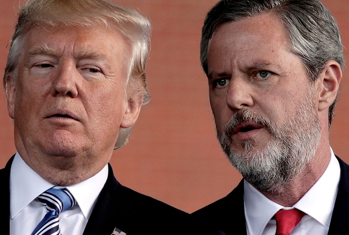 Donald Trump and Jerry Falwell (Photo illustration by Salon/Getty Images)