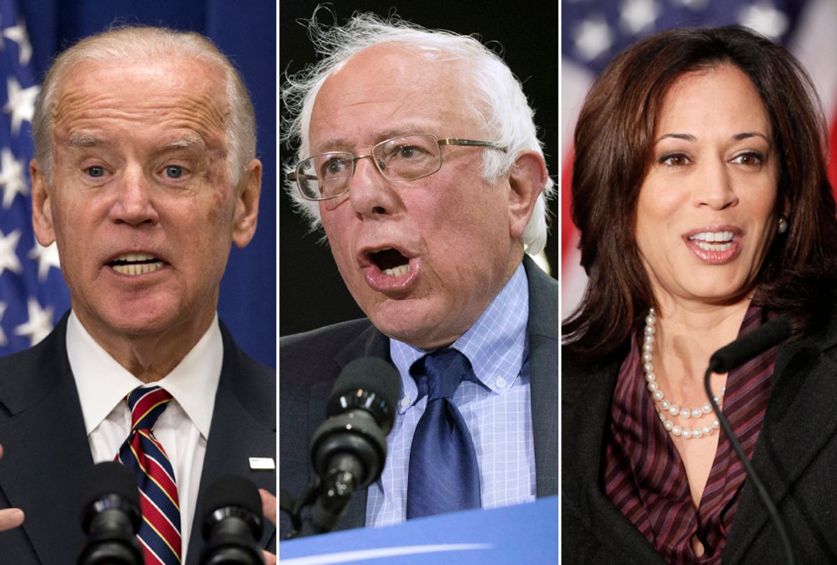 Joe Biden; Bernie Sanders; Kamala Harris (AP/Getty)