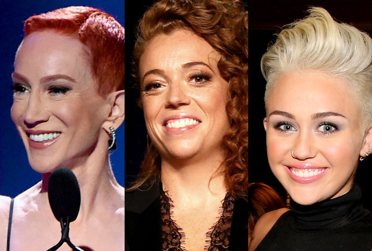 Kathy Griffin; Michelle Wolf; Miley Cyrus (Getty/Alberto E. Rodriguez/Tasos Katopodis/Christopher Polk)