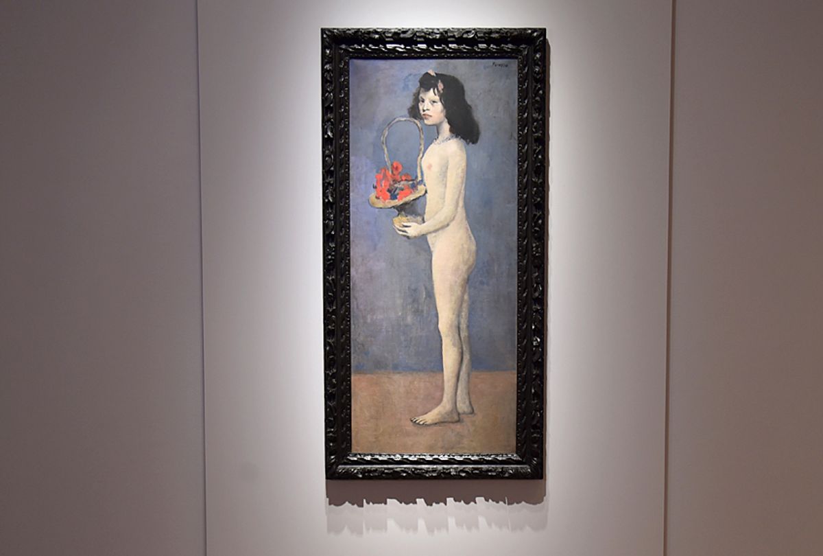 "Fillette a la corbeille fleurie" by Pablo Picasso, from the collection of Peggy and David Rockefeller, sold for $115 million. (Getty/Hector Retamal)