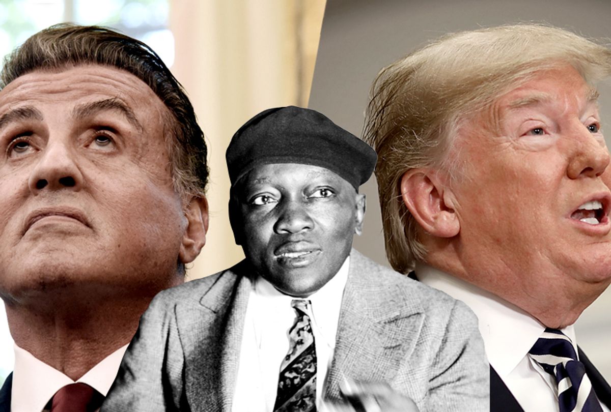 Sylvester Stallone; Jack Johnson; Donald Trump (Getty/Olivier Douliery/Lass)