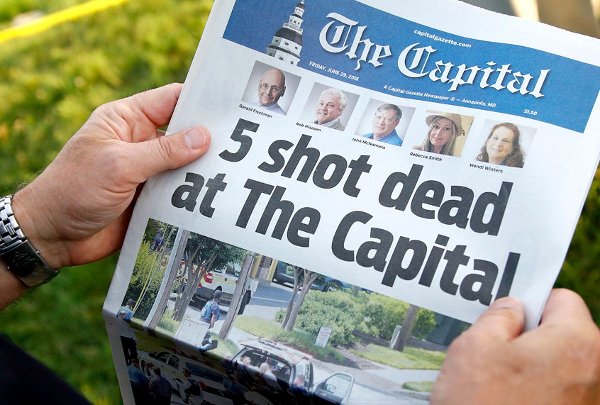 A copy of The Capital Gazette the day after the shooting. (AP/Patrick Semansky)