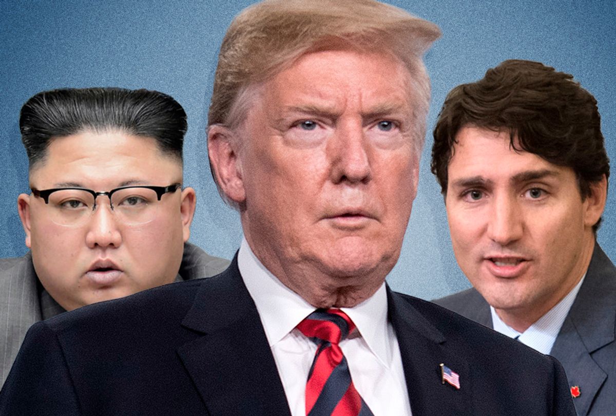 Kim Jong-Un; Donald Trump; Justin Trudeau (Getty Images/Photo montage by Salon)