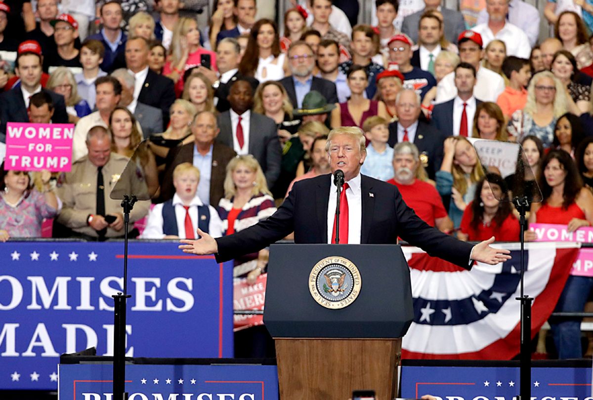 Donald Trump speaks at a rally. (AP/Mark Humphrey)