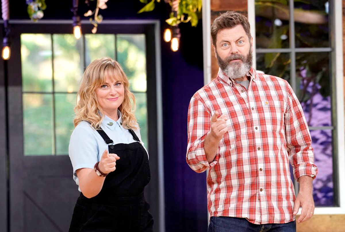 Amy Poehler and Nick Offerman in "Making It" (Paul Drinkwater/NBC)