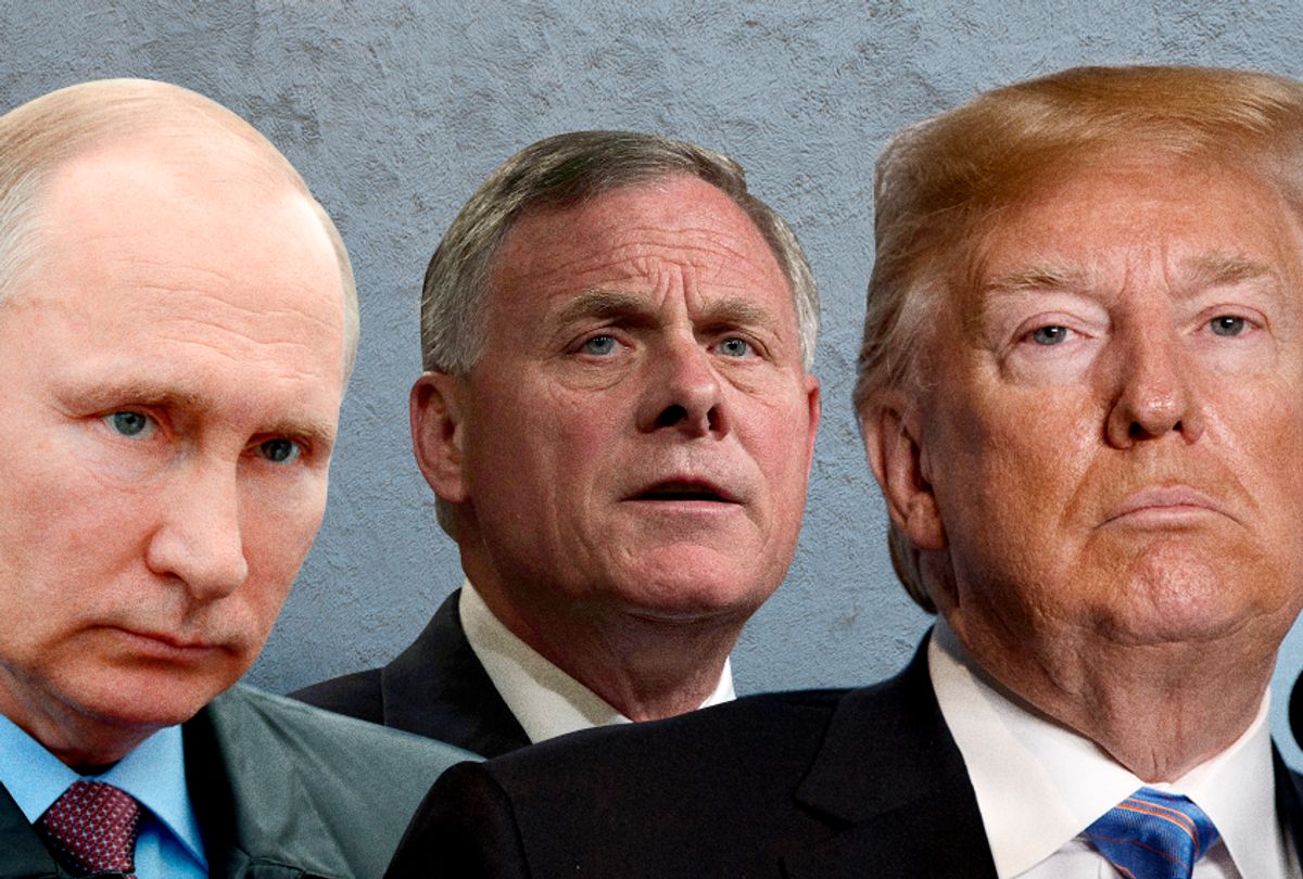 Vladimir Putin; Richard Burr; Donald Trump (AP/Getty/Photo Montage by Salon)