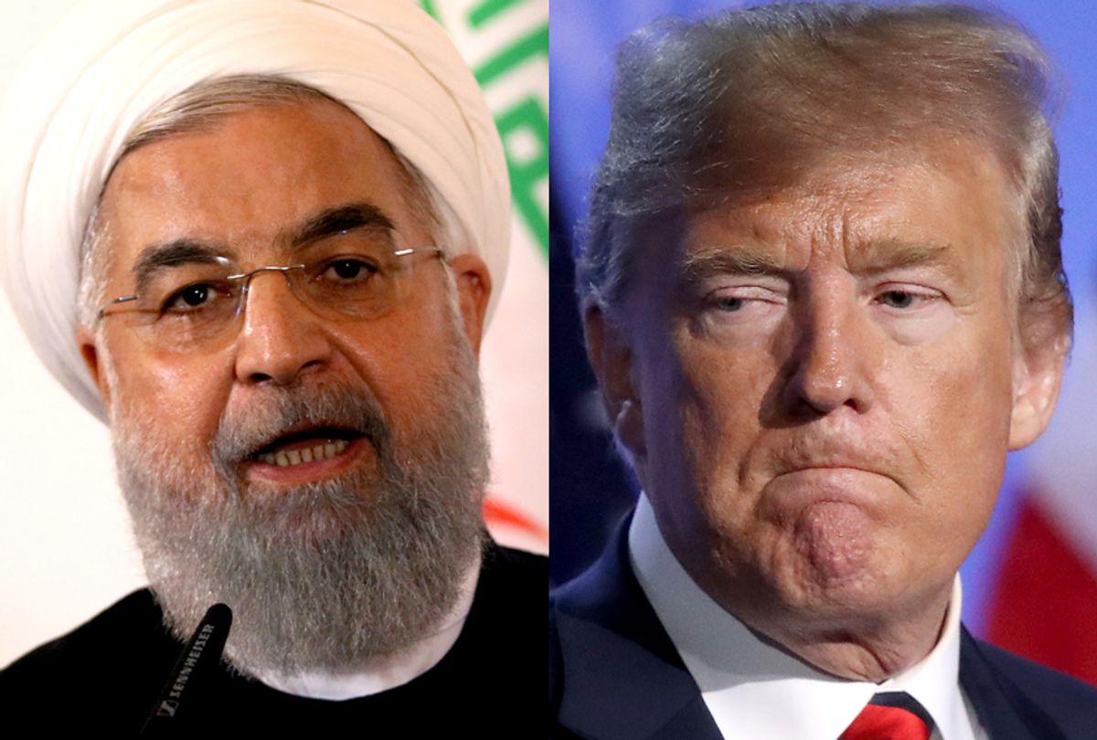 Iranian President Hassan Rouhani; Donald Trump (AP/Ronald Zak/Getty/Sean Gallup)