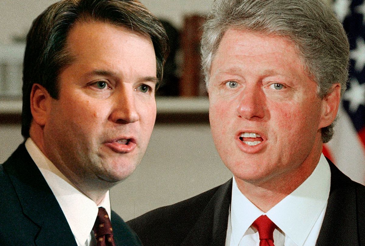 Brett Kavanaugh;  Bill Clinton (AP/Getty/Photo montage by Salon)