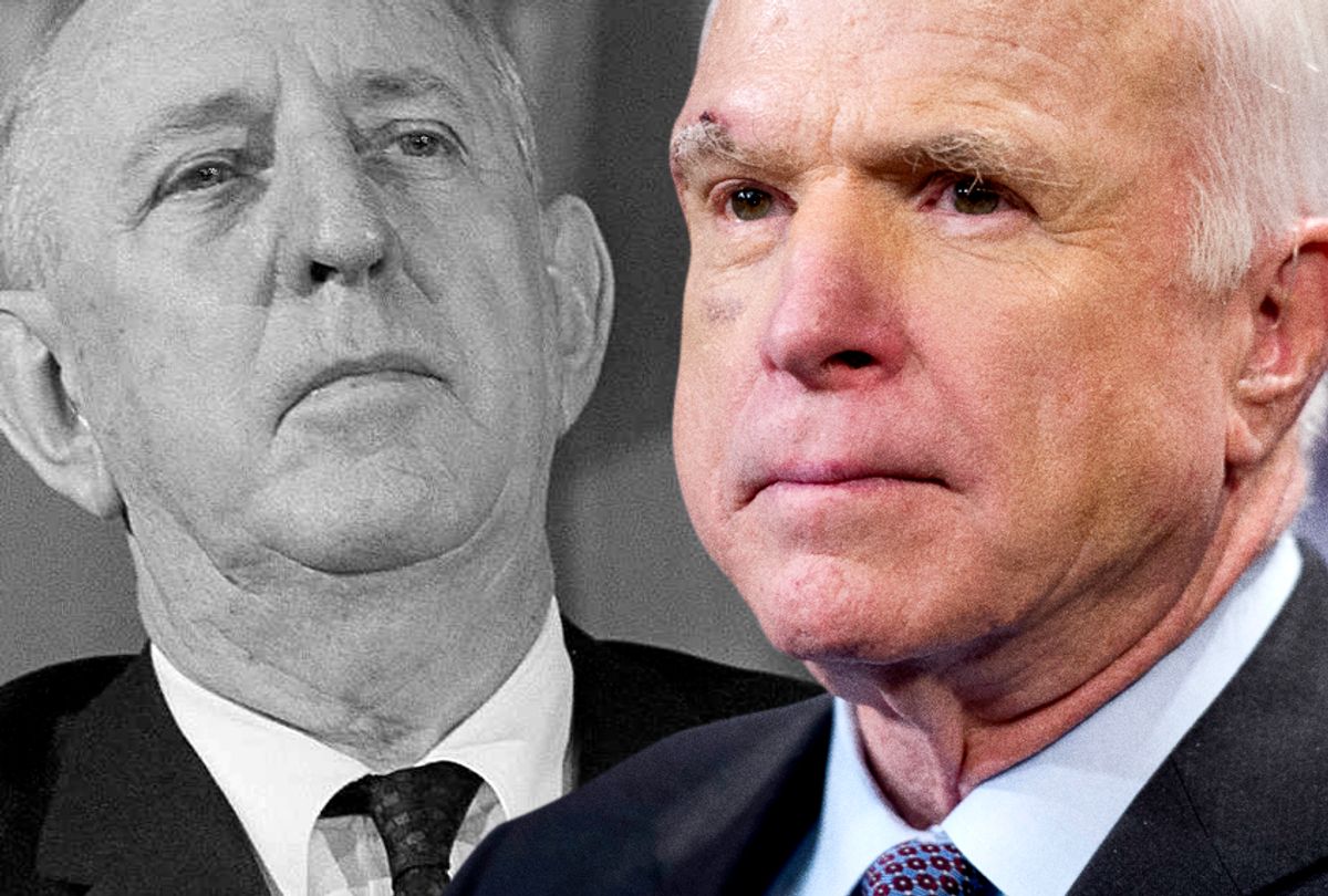 Sen. Richard Russell; Sen. John McCain (AP/Charles Tasnadi/Cliff Owen)