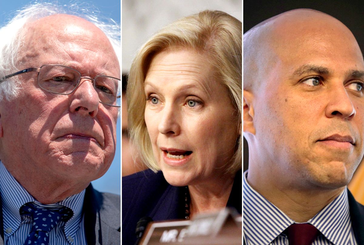 Bernie Sanders; Kirsten Gillibrand; Cory Booker (Getty/AP)