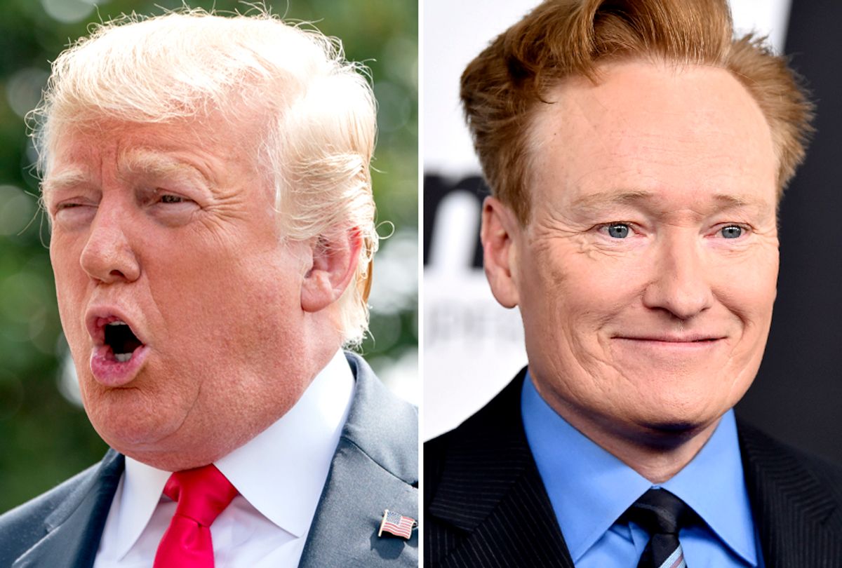 Donald Trump; Conan O'Brien (AP/Andrew Harnik/Evan Agostini)