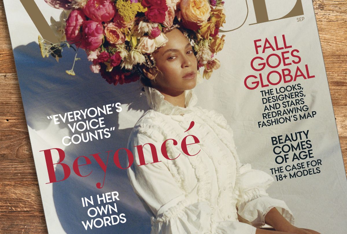 Beyonce on the cover of "Vogue" (Vogue/Getty/Salon)