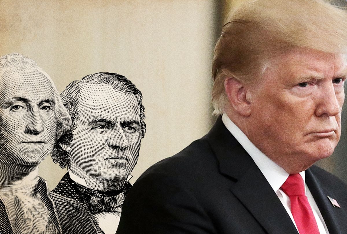 George Washington; Andrew Johnson; Donald Trump (Getty/Salon)