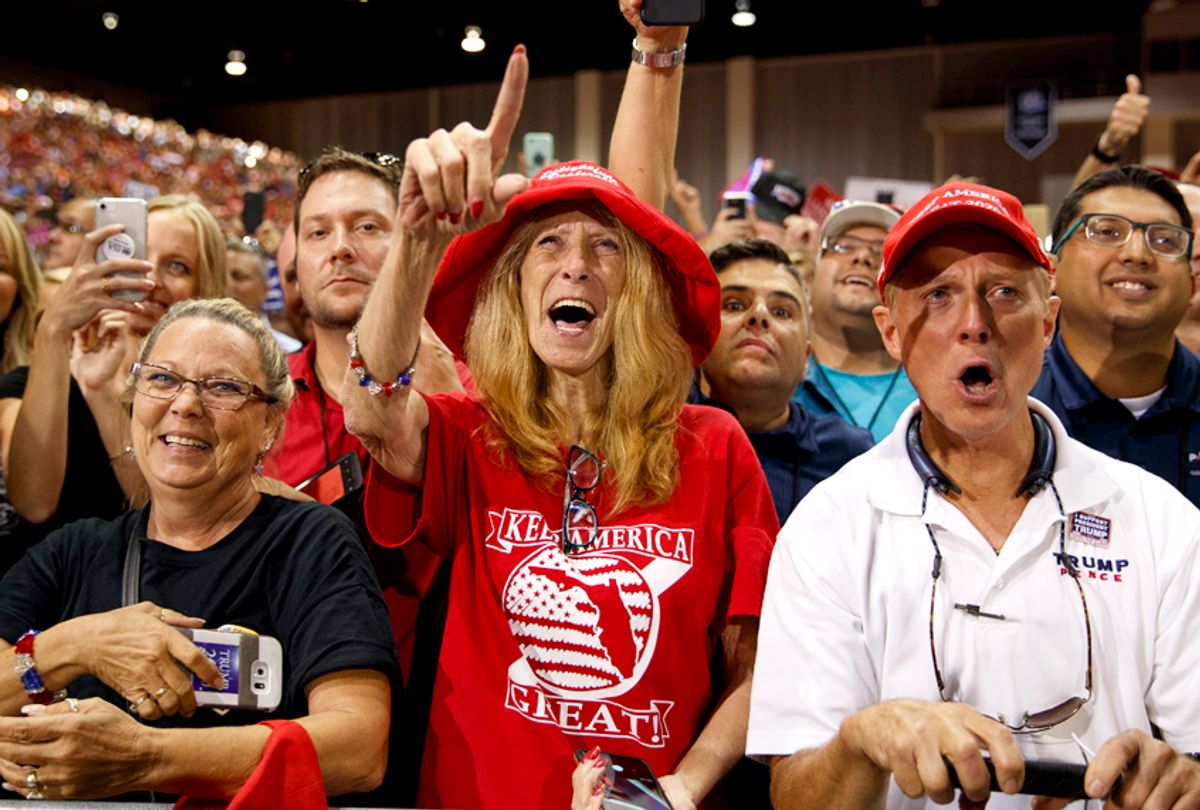 Supporters cheer as President Donald Trump arrives for a campaign rally. (AP/Evan Vucci)