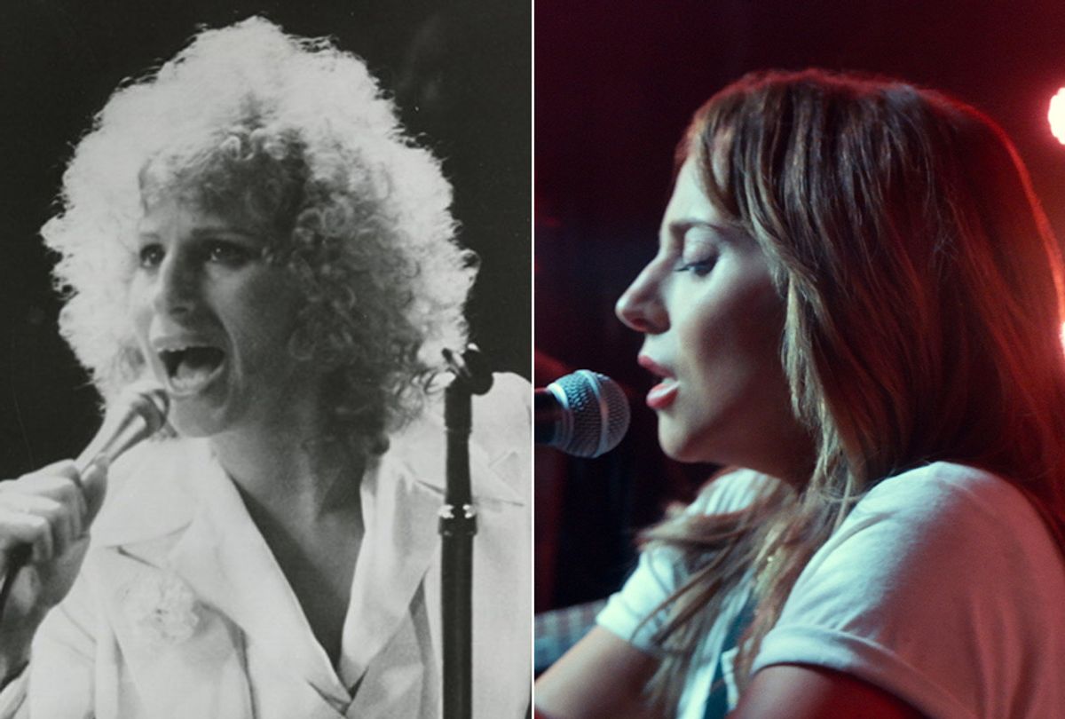 Barbra Streisand in "A Star Is Born" and Lady Gaga as Ally in "A Star Is Born" (Courtesy Of Warner Bros Pictures)