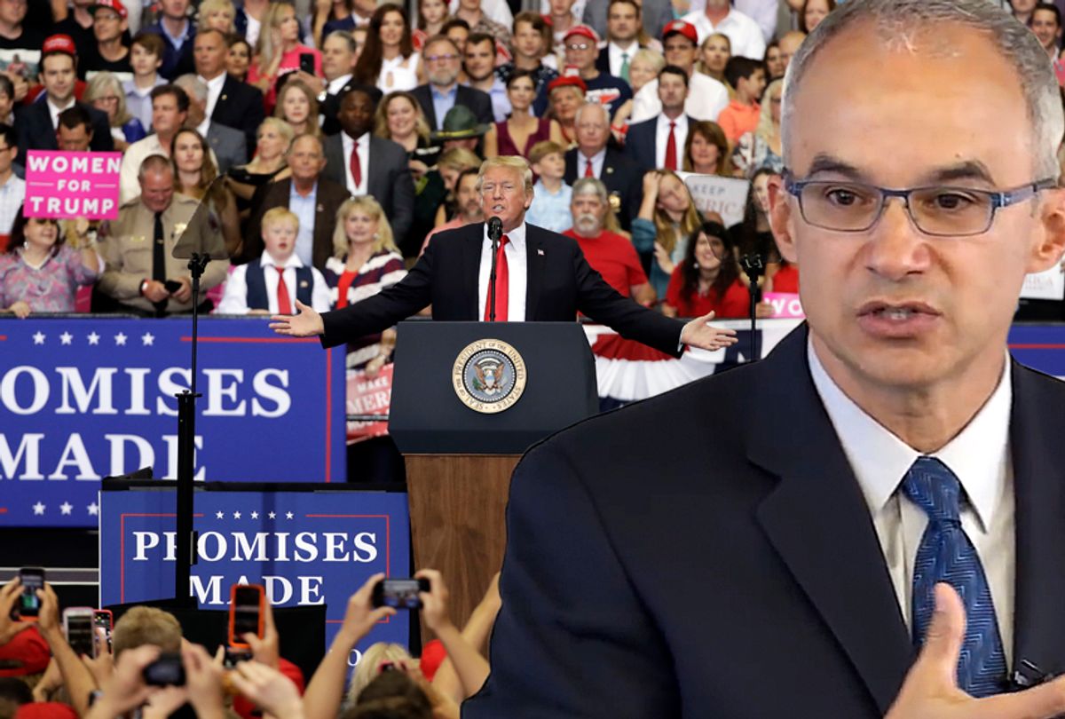 Ian Haney López; Donald Trump speaks at a rally. (AP/YouTube/Brown University/Photo Montage by Salon)