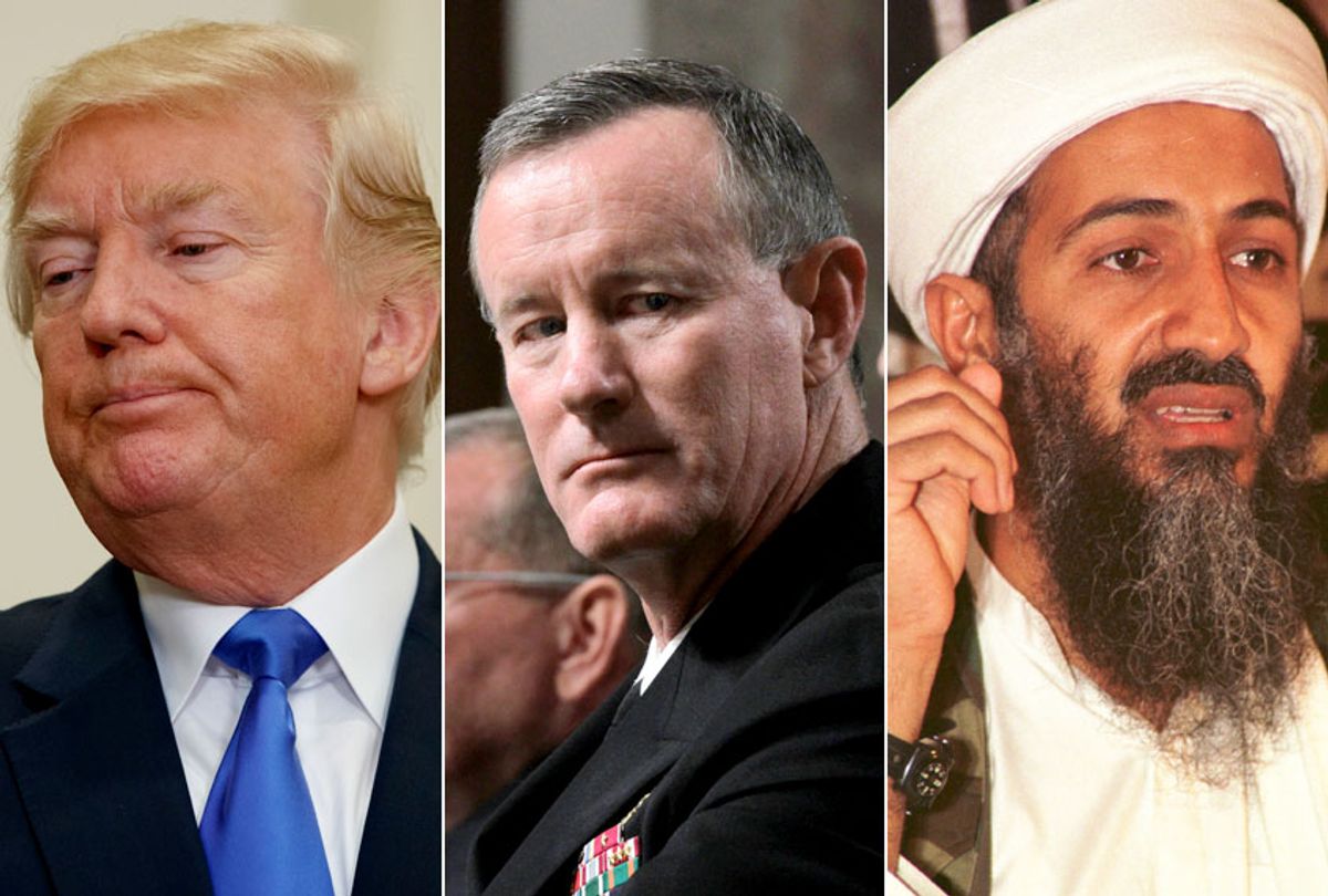 Donald Trump; Navy Vice Adm. William H. McRaven; Osama Bin Laden (AP/Getty)