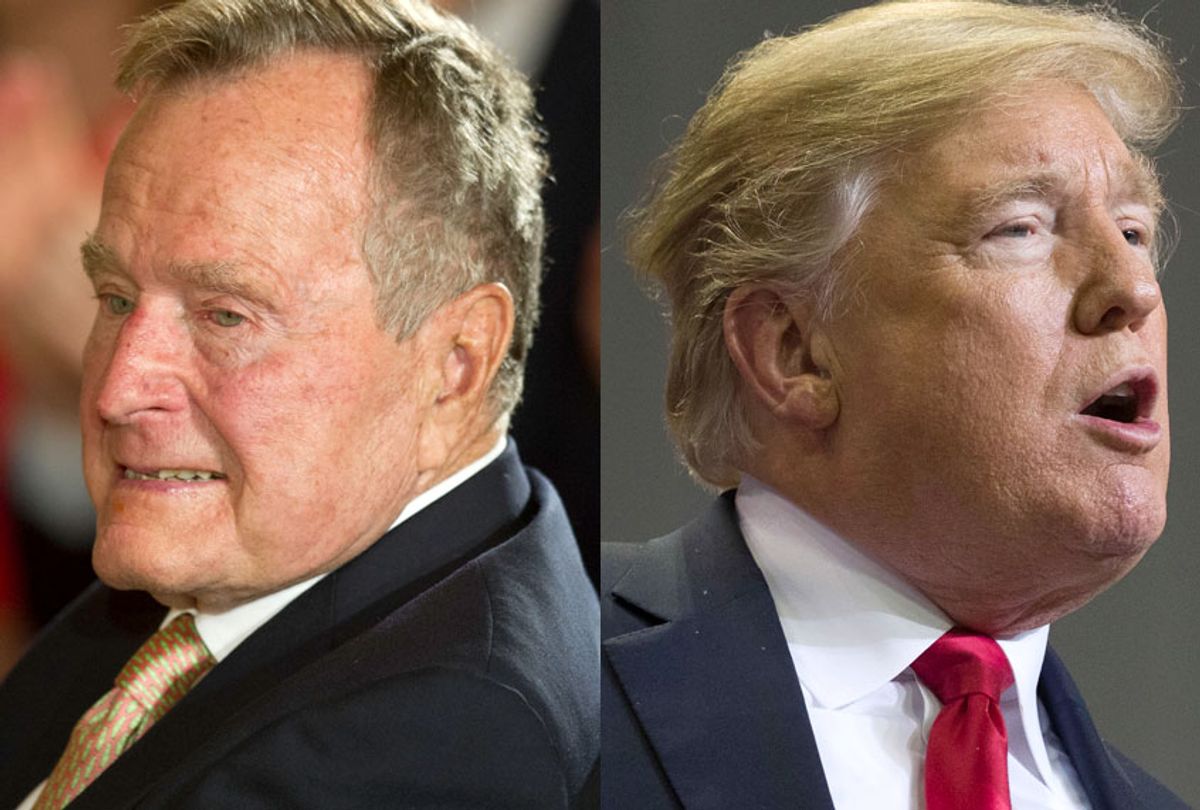 George H.W. Bush; Donald Trump (Getty/Jim Watson/AP/Alex Brandon)