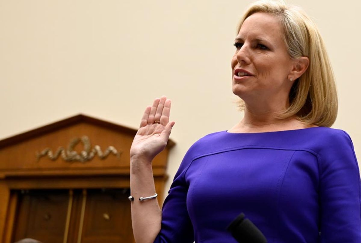 Homeland Security Secretary Kirstjen Nielsen is sworn in before the House Judiciary Committee on Capitol Hill in Washington, Thursday, Dec. 20, 2018.  (AP/Susan Walsh)