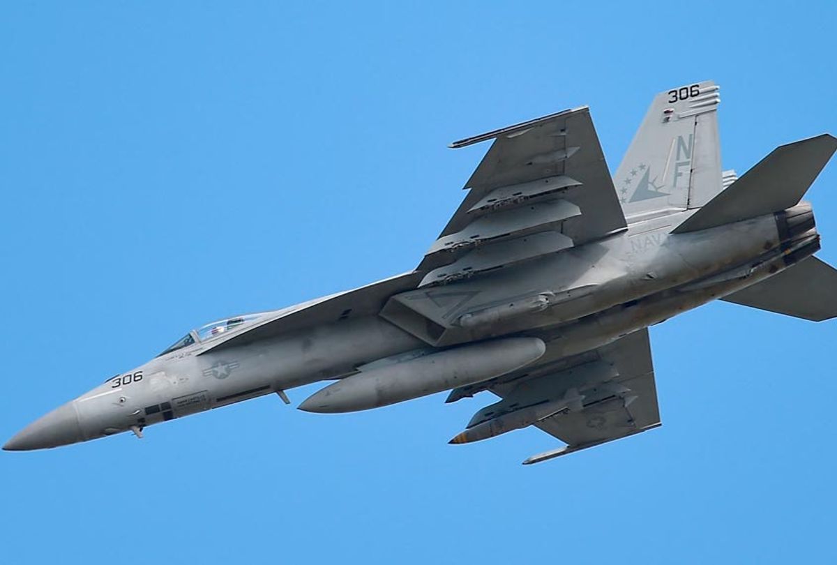 An F/A 18E Super Hornet from the United States Navy fighter squadron VFA-115 (Getty/Ian Hitchcock)