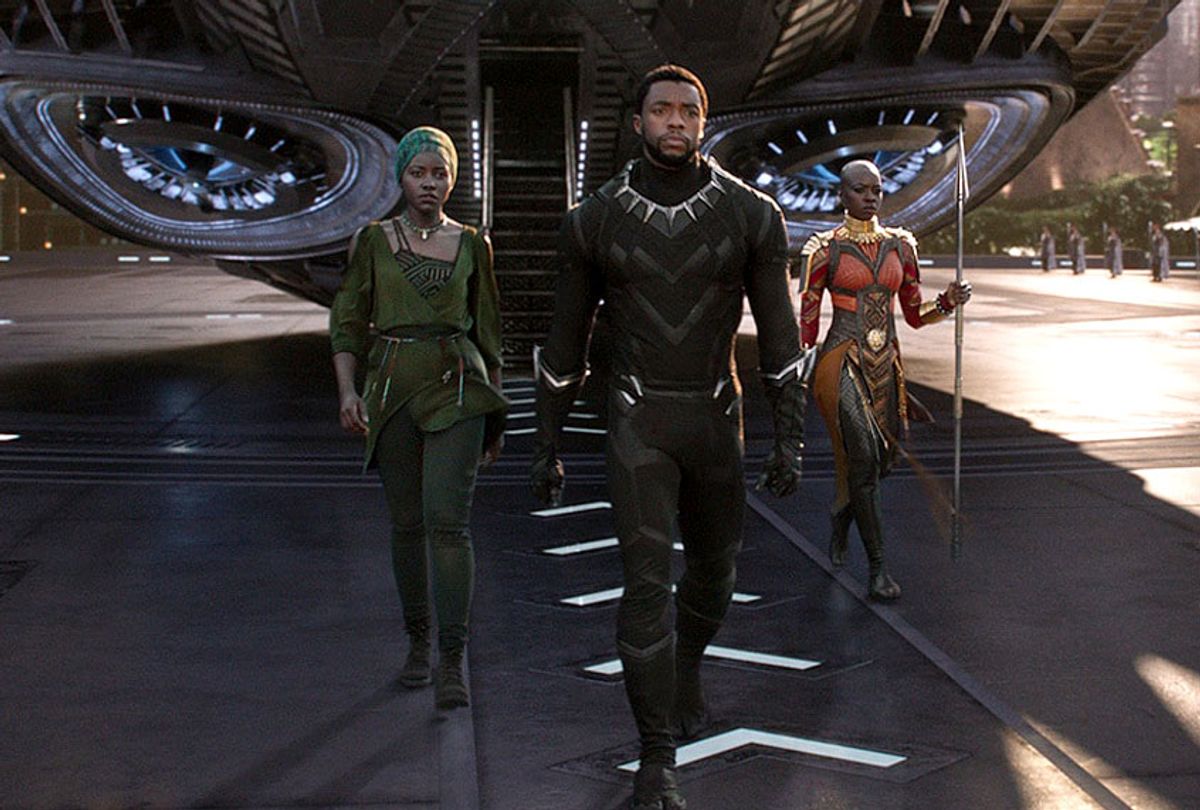 Lupita Nyong'o, Chadwick Boseman, and Danai Gurira in "Black Panther" (Marvel Studios)