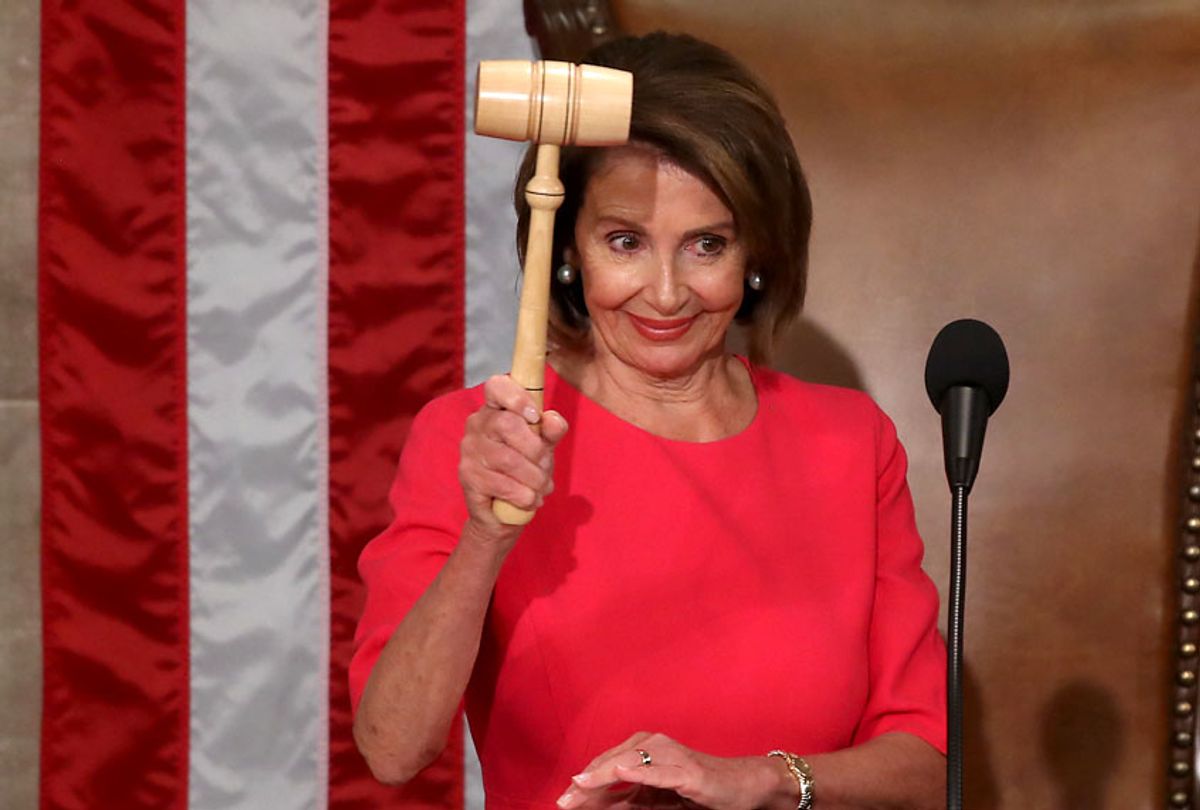 Speaker of the House Rep. Nancy Pelosi (D-CA) holds the gavel during the first session of the 116th Congress at the U.S. Capitol January 3, 2019 in Washington, DC. (Getty/Mark Wilson)