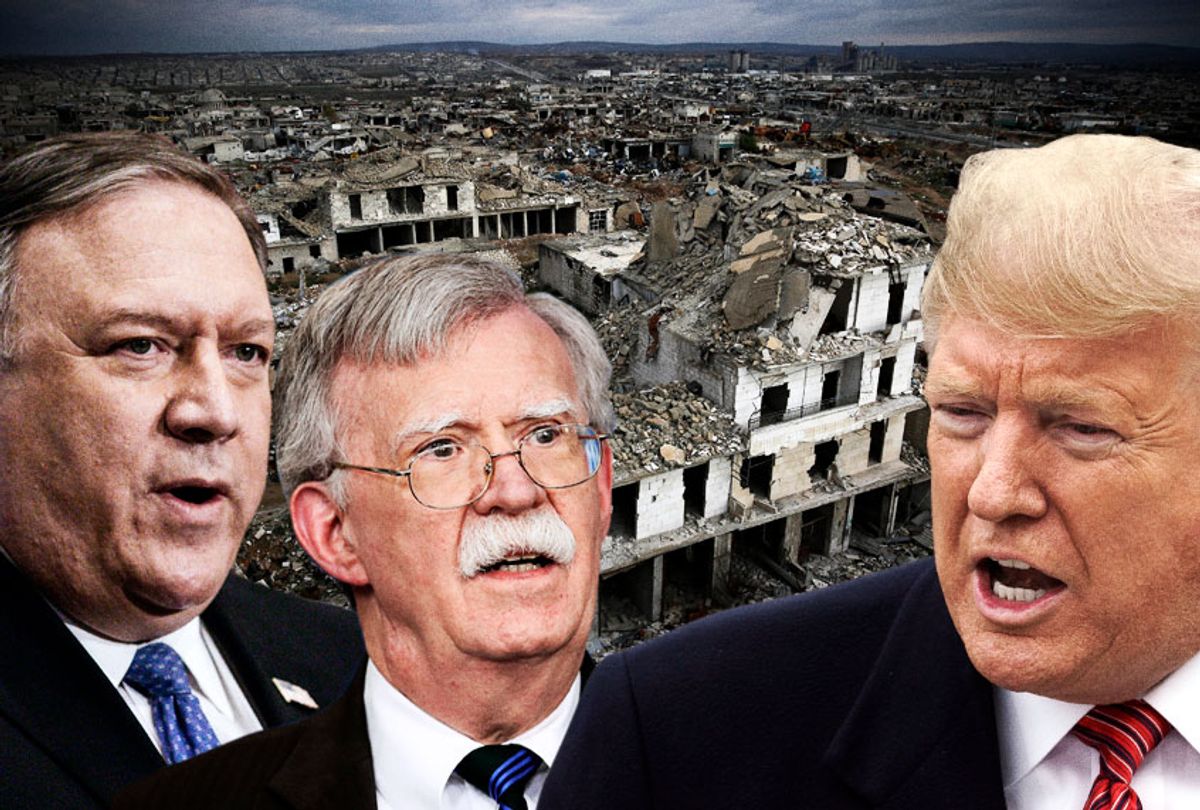 Mike Pompeo; John Bolton; Donald Trump (AP/Getty/Salon)