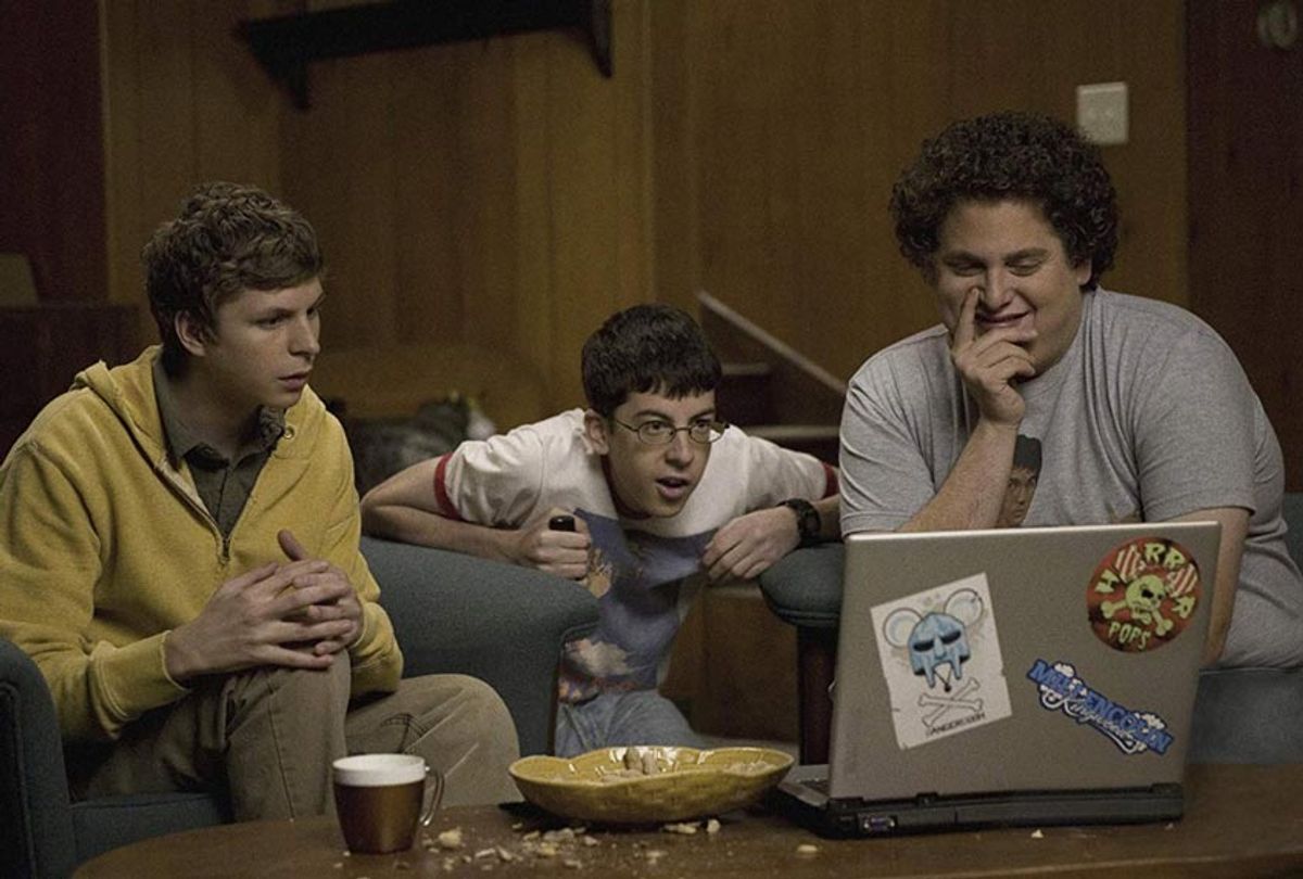 Michael Cera, Christopher Mintz-Plasse, and Jonah Hill in "Superbad" (Columbia Pictures)