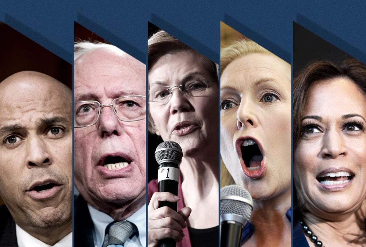Cory Booker; Bernie Sanders; Elizabeth Warren; Kirsten Gillibrand; Kamala Harris (AP/Getty)