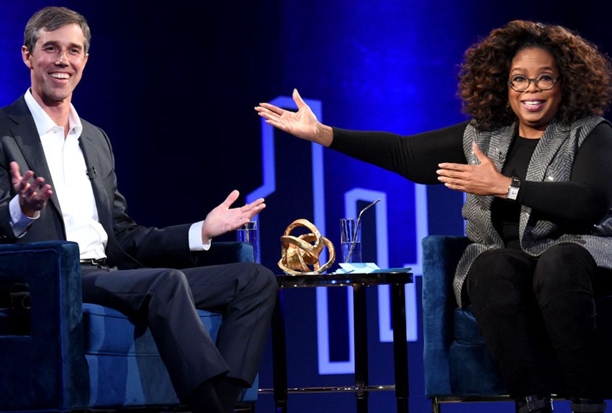 Beto O'Rourke and Oprah Winfrey speak onstage at Oprah's SuperSoul Conversations at PlayStation Theater on February 05, 2019 in New York City. (Getty/Jamie McCarthy)