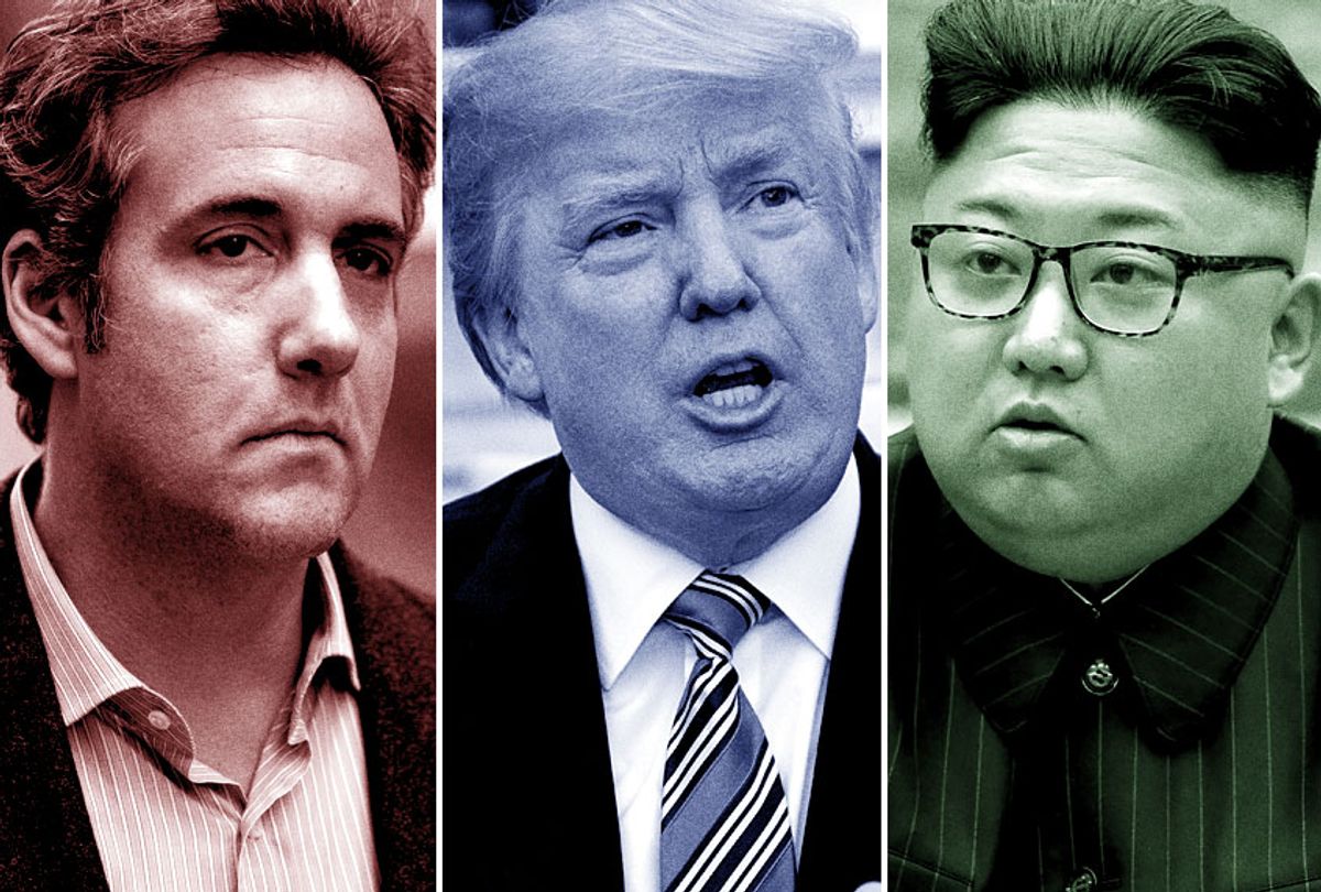 Michael Cohen; Donald Trump; Kim Jong-un (AP/Getty)