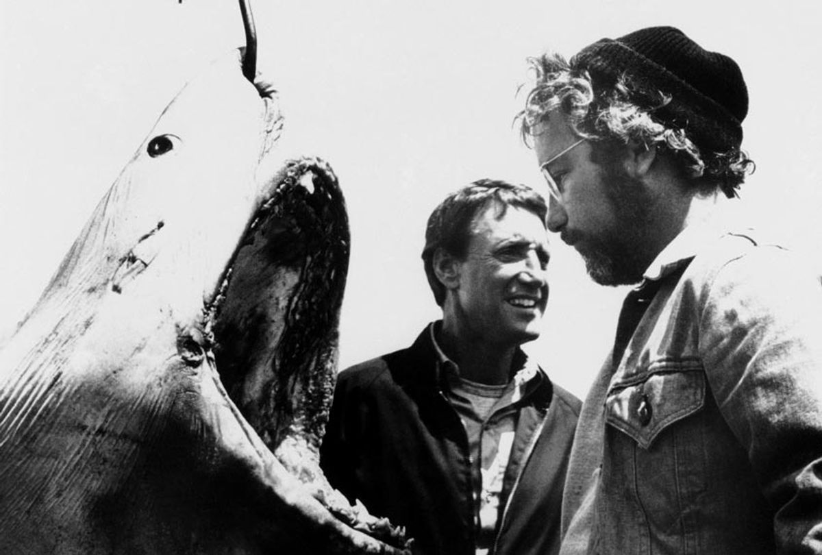 Roy Scheider and Richard Dreyfuss are shown in a scene from the movie "Jaws," 1975. (AP Photo)