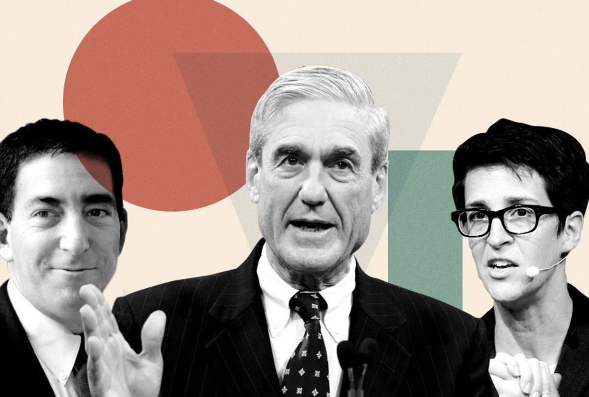 Glenn Greenwald; Robert Mueller; Rachel Maddow (AP/Getty/Salon)