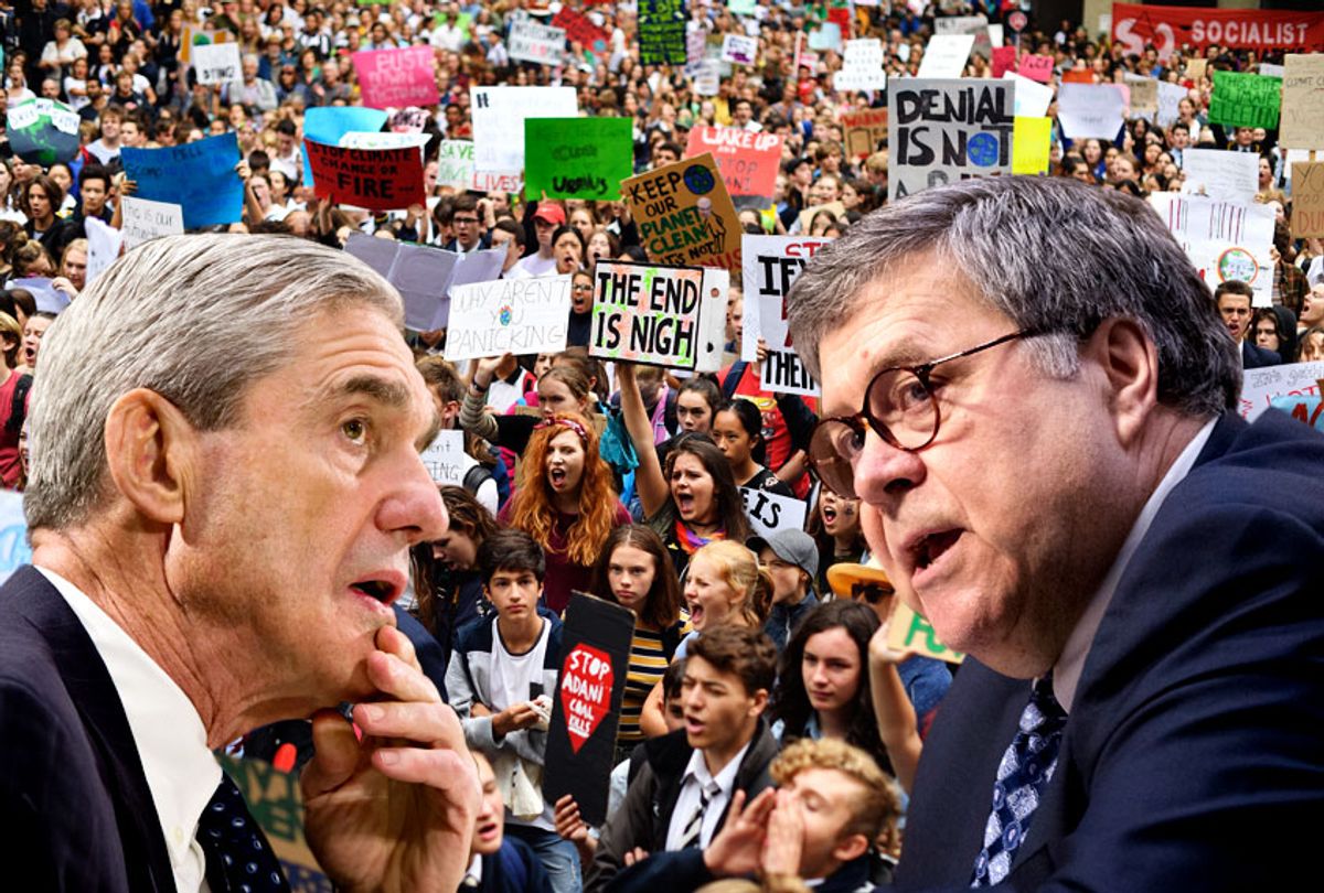 Robert Mueller; William Barr; Students strike and protest highlighting the inadequate progress to address climate change in Sydney on March 15, 2019. (AP/Salon)