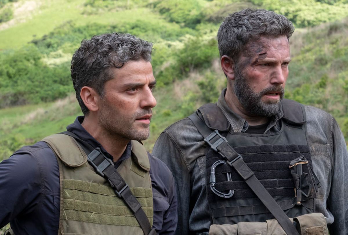 Oscar Isaac and Ben Affleck in "Triple Frontier" (Melinda Sue Gordon)